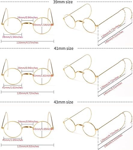 Miniatura 6 de Agstum Marco de gafas de borde de alambre raro óptico redondo pequeño retro