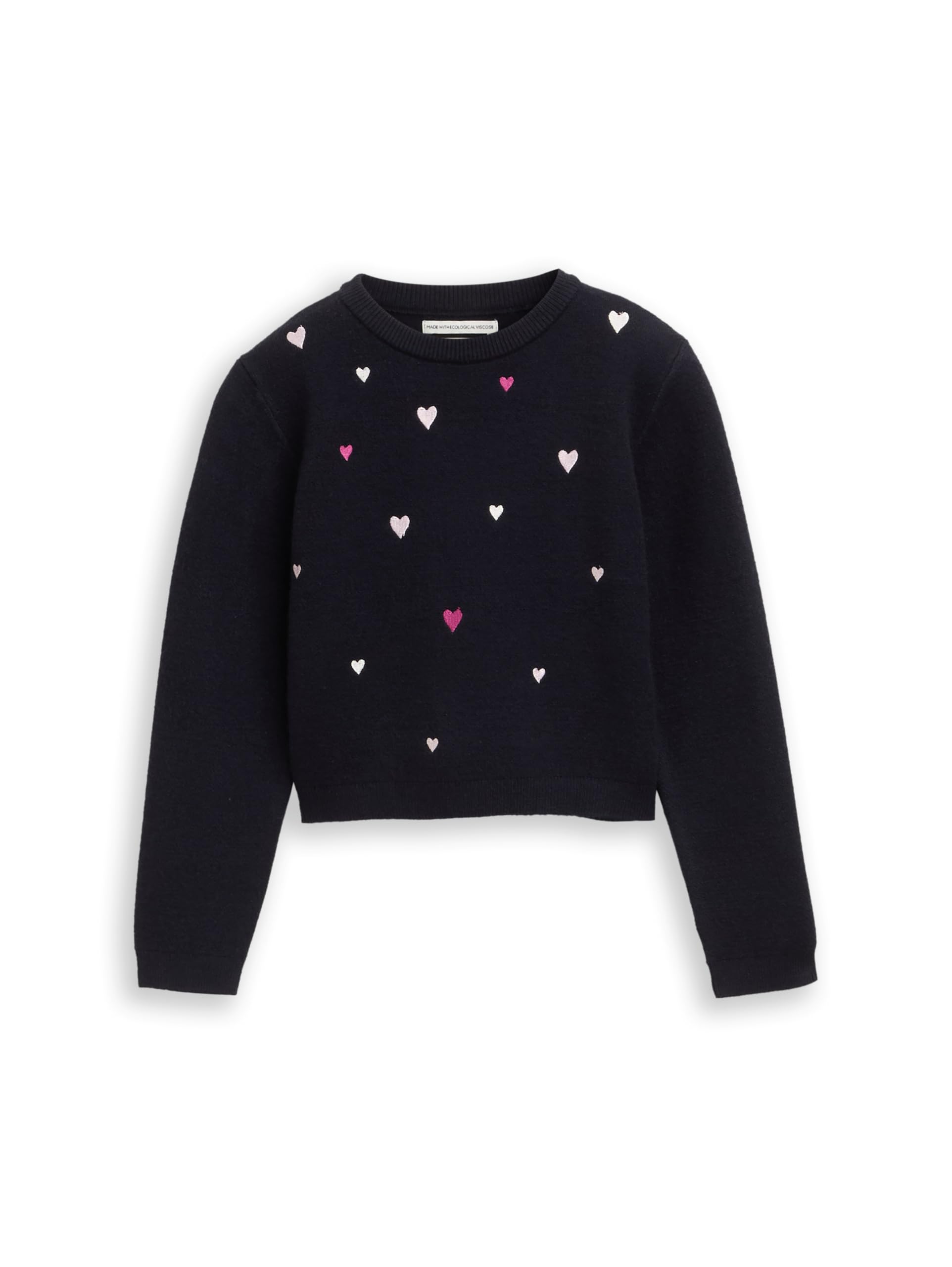 TOM TAILOR Mädchen Kinder Cropped Strickpullover mit Stickerei