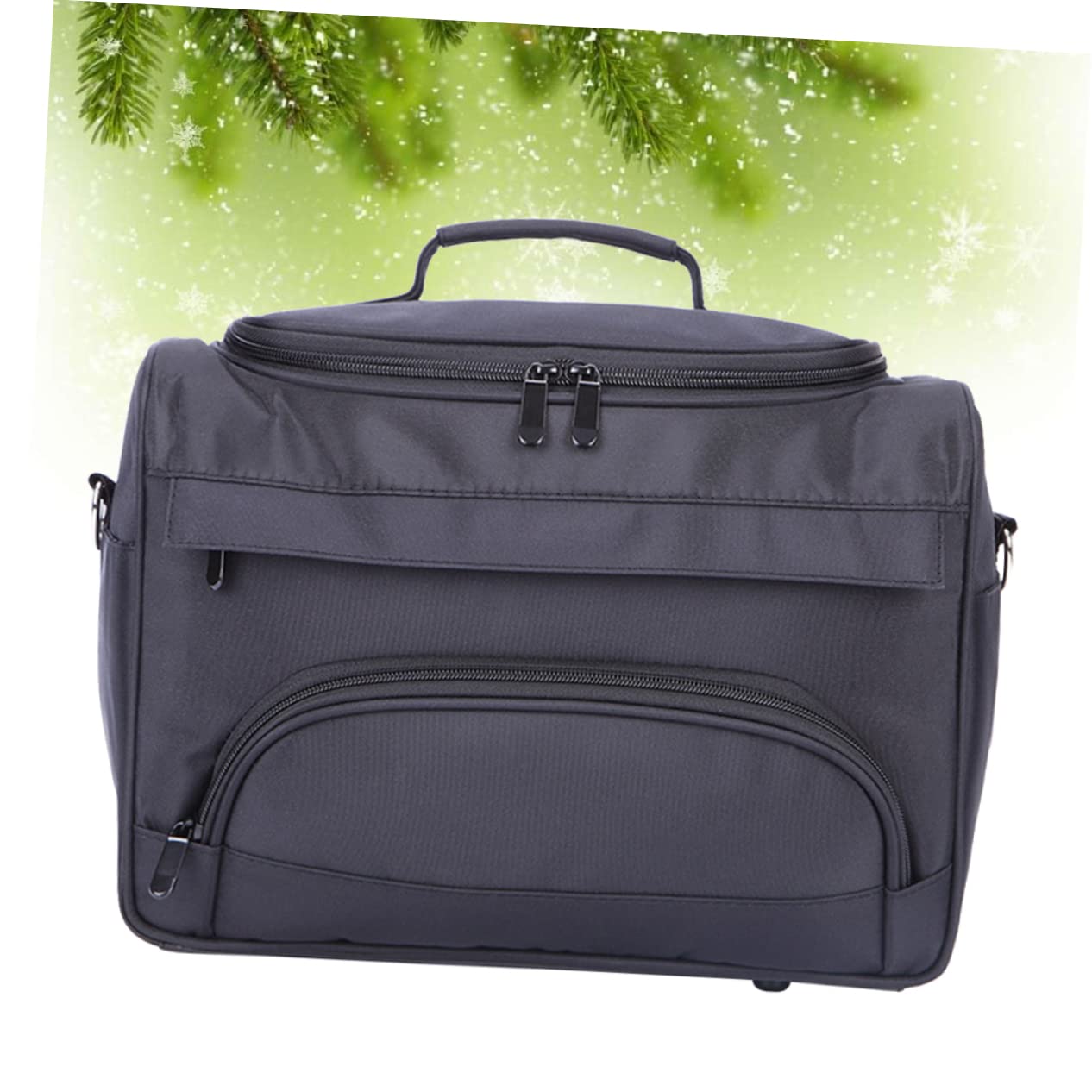 Healeved Paquet de Transport pour Coiffeur en Tissu Noir Bandoulière, Capacité et Compartiments Multiples pour Organiser Matériel et Accessoires de Salon de Coiffure