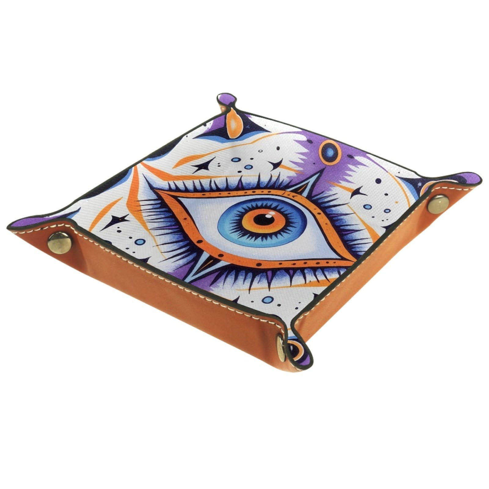 Purple Eyes Portable Folding Dice Rolling Tray, Microfiber Leather Dice Holder for Dice Games Like RPG, DND and Other Table Games, 20.5 × 20.5 cm — image 1
