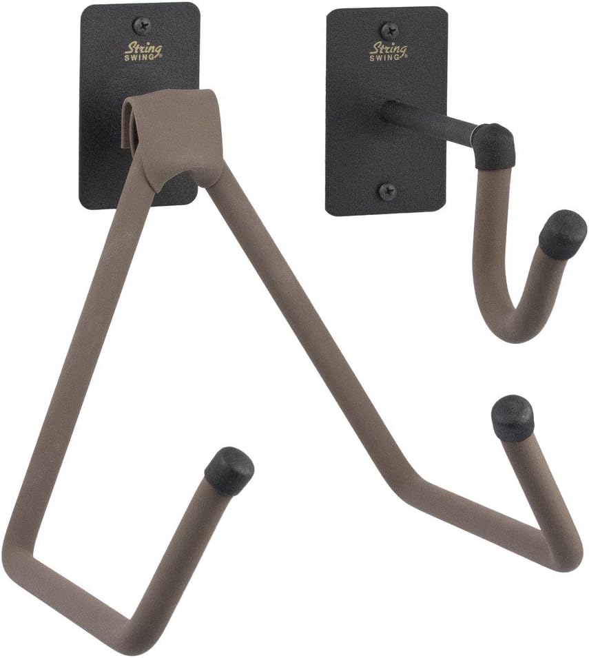 String Swing CC15-W-FW Horizontal Wide-Body Guitar Holder for Flat Wall Mount - 2 Piece Unit
