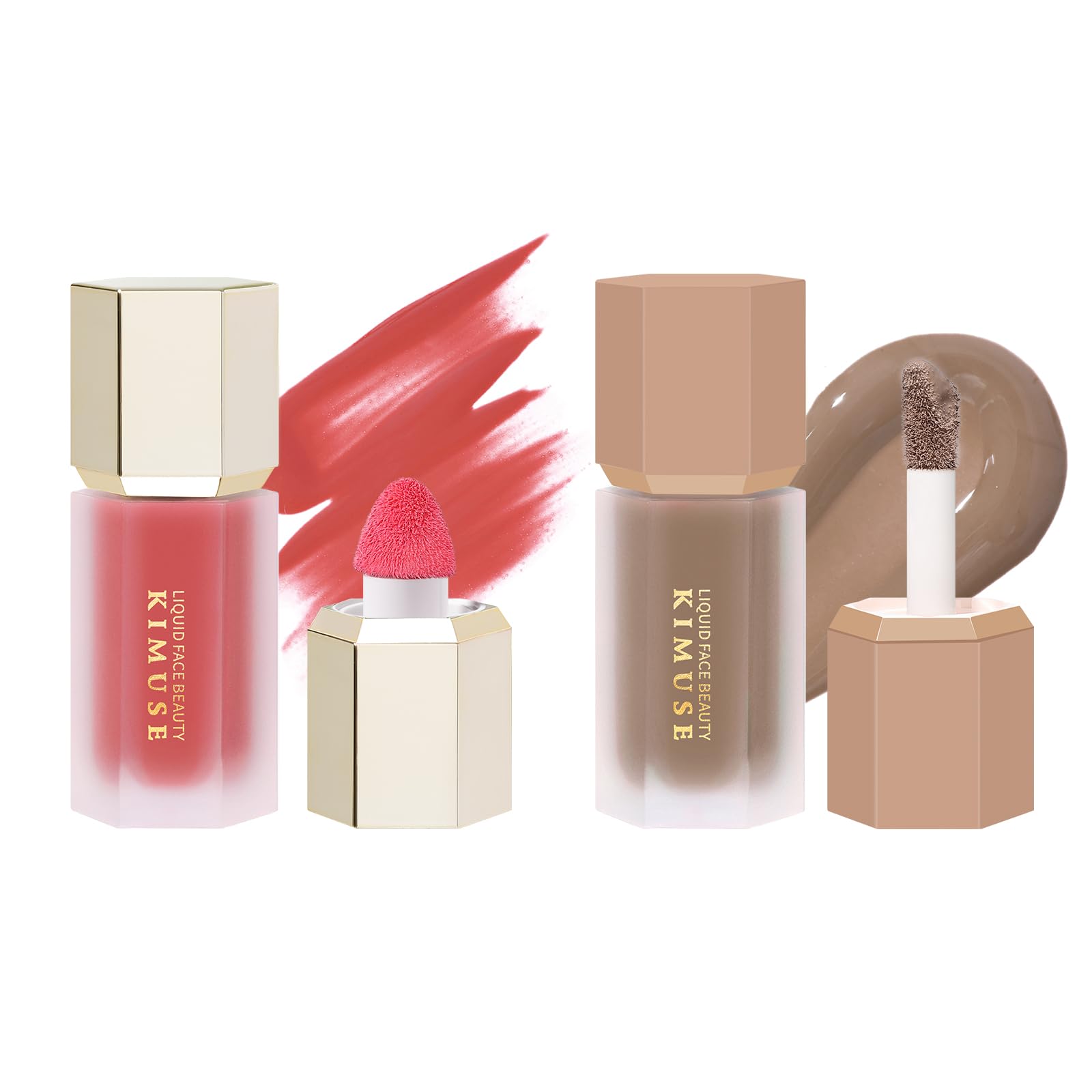 KIMUSE Liquid Blush & Weightless, Long-Wearing, Smudge Proof, Natural-Looking, Dewy Finish Liquid Contour Stick