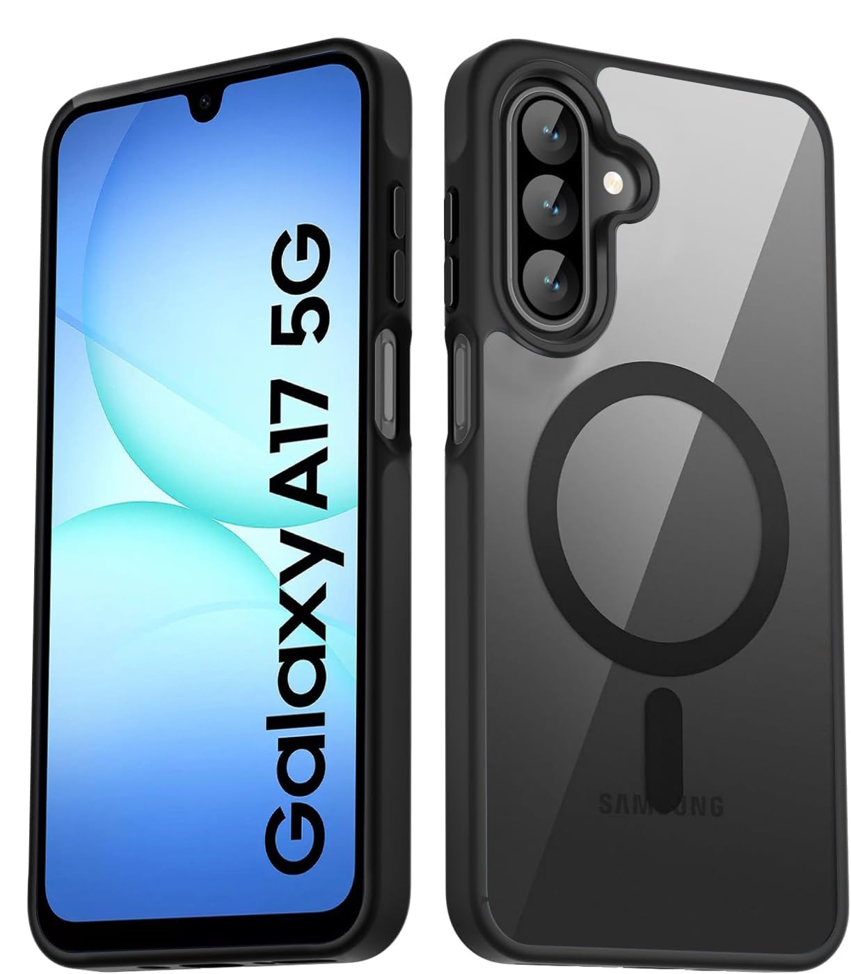 DIZORO Compatible Samsung Galaxy A17 5g Case,Compatible with MagSafe, Non Yellow Military-Grade Drop Protection & Hard PC Back Cover Slim Transparent Anti-Scratch Shockproof Phone Case - Black-image-14
