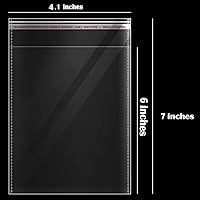 Vista 4 de 100 bolsas de celofán autosellantes de 4 x 6 pulgadas, bolsas transparentes para galletas, bolsa de celofán resellable para embalaje de regalos