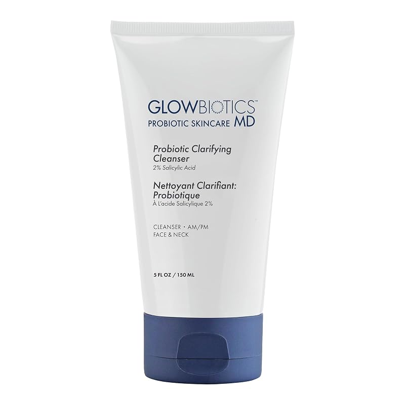 Glowbiotics Limpador Facial Clarifying com Ácido Salicílico 2% (BHA) e Peptídeos, 150 mL