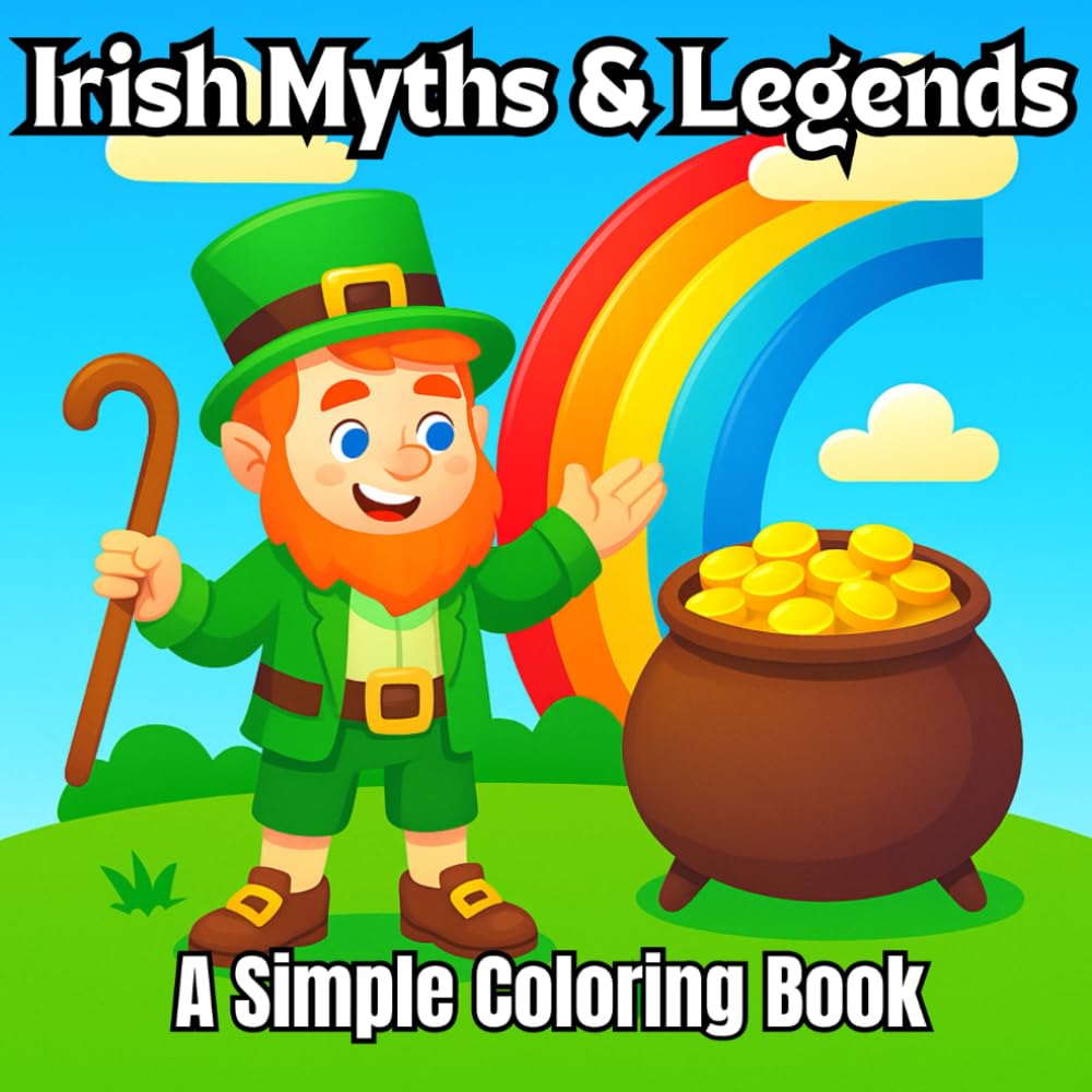 Irish Myths & Legends: A Simple Coloring Book