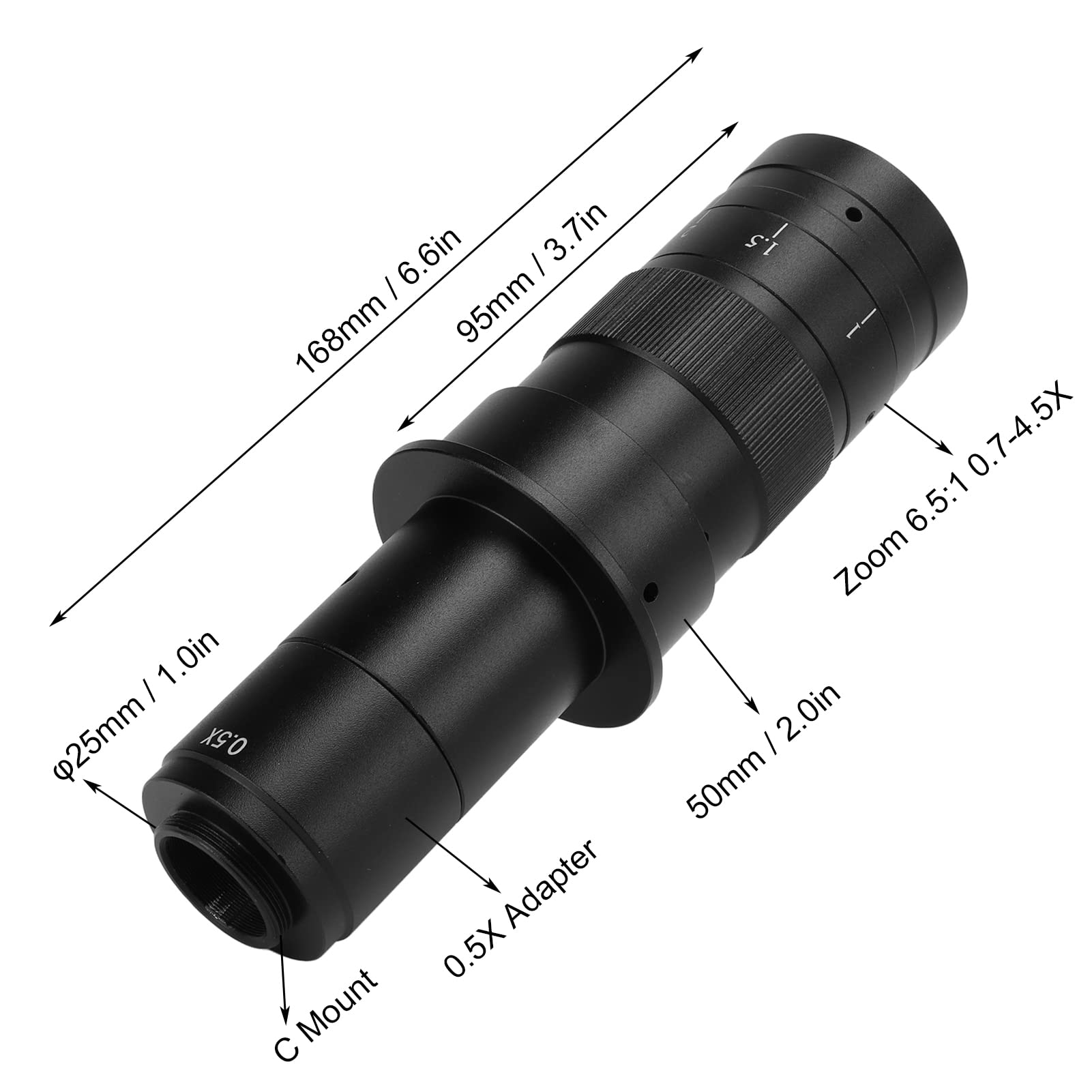180x Zoom Microscope Aparat Obiektyw a Stopowy Obiektyw z Regulowanym Powiększeniem dla VGA USB Industrial Video Mikroskop