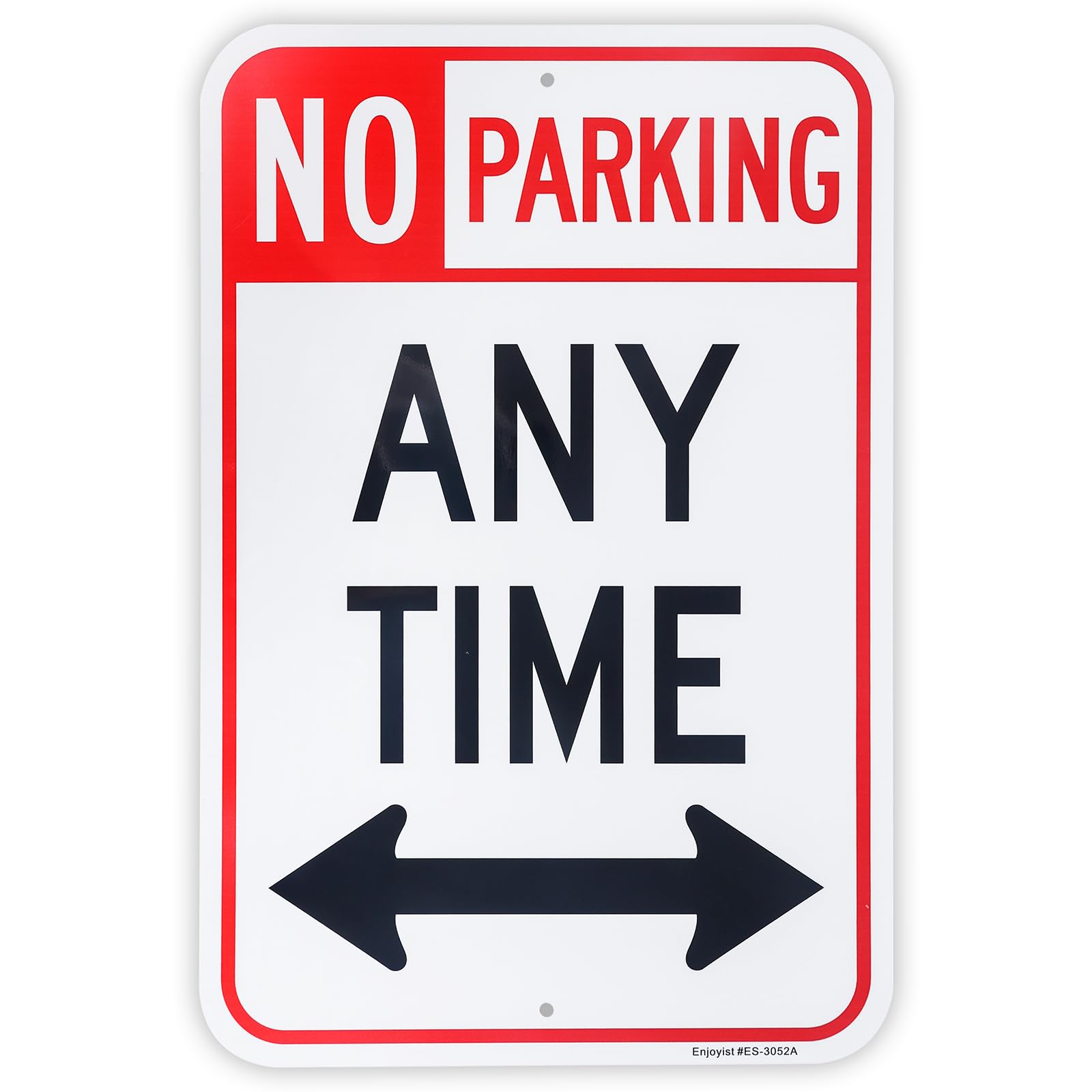 No Parking Anytime Sign with Arrows, 12x8 Inch, Rust-Free Aluminum, Reflective, UV Protected & Weatherproof