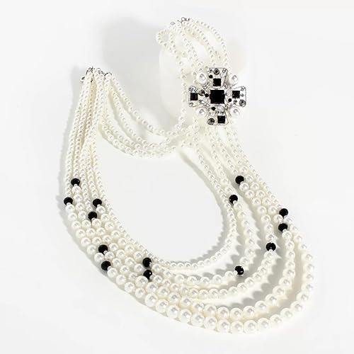 Miniatura 4 de Joyería de moda imitación perla y negro bowknot celebridad nupcial chocker collar