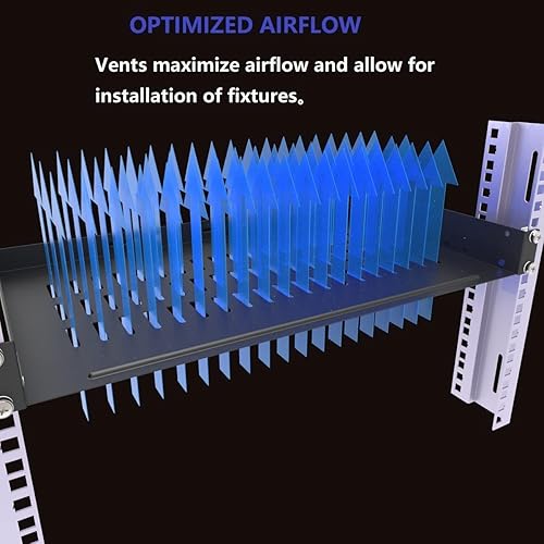Miniatura 9 de JINGCHENGMEI Estante de rack ventilado de 1U, bandeja universal sin borde para gabinete de red de 19 pulgadas o rack de servidores (6 pulgadas de