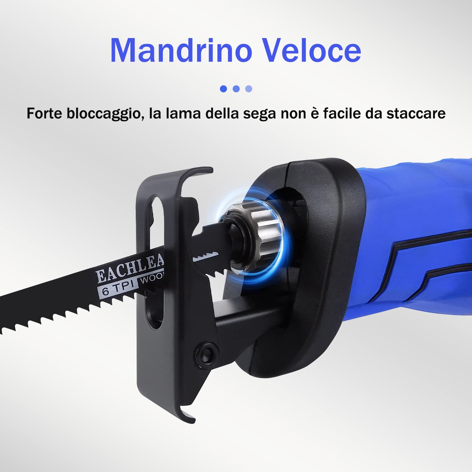 Seghetto a Gattuccio Elettrica Alternativa Con Sega a Taglio Manuale In Metallo In Legno a 5 Pale Sega a Velocità Variabile a Velocità Variabile Da 2700spm