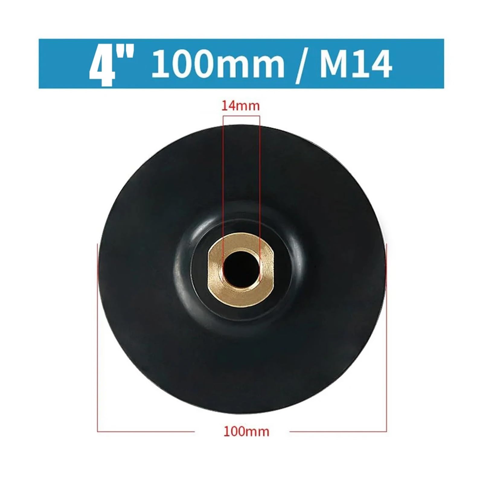 Mola lucidante per smerigliatrice da banco, 1 tampone di supporto in gomma da 3 pollici/4 pollici M10 M14 for disco lucidatura con filettatura for smerigliatrice angolare(4 Inch M14)