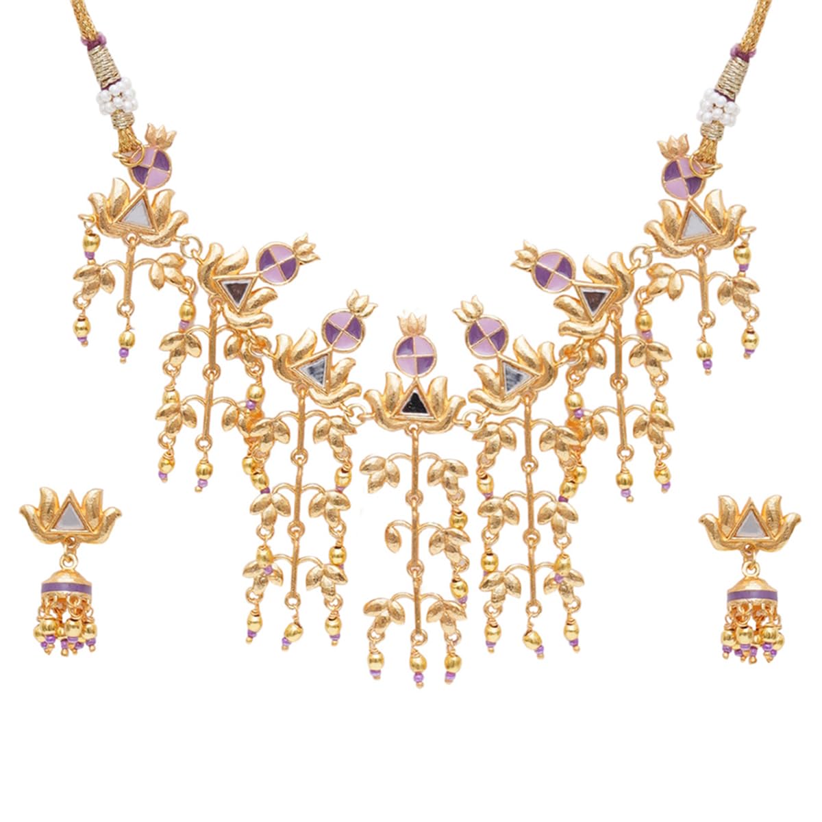 VOYLLA Festive Hues Brass Embellished Long Fusion Necklace Set (B0BN69WV4R) Amazon Price History, Amazon Price Tracker