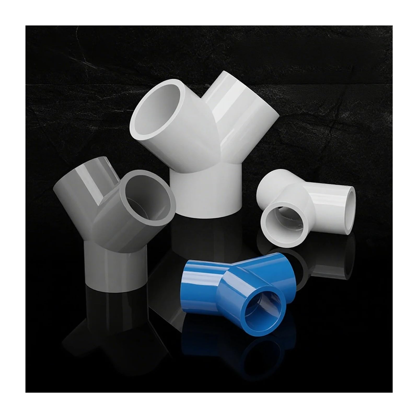 20 mm 25 mm 32 mm 40 mm 50 mm 63 mm Y-PVC-Rohrverbinder Gleich T-Stück-Anschlüsse Wasserrohr-Rohrfittings-Adapter(50mm,GREY_3PCS)