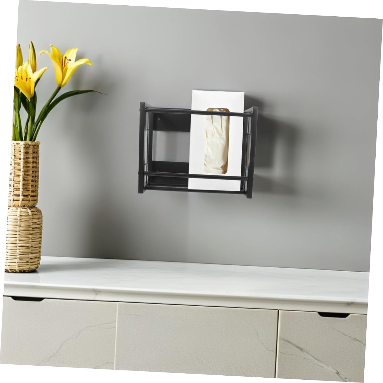 Magnetic Glove Dispenser Wall Mount Rack for Disposable Gloves Iron Storage Holder with Magnet for Cleaning Rooms and Industrial Use