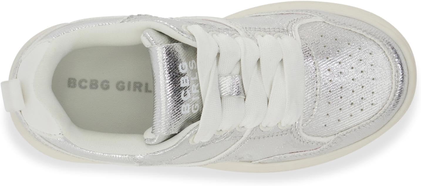 BCBG Girls Girls Shiloh Sneaker, Silver, 5 Big Kid - Image 5
