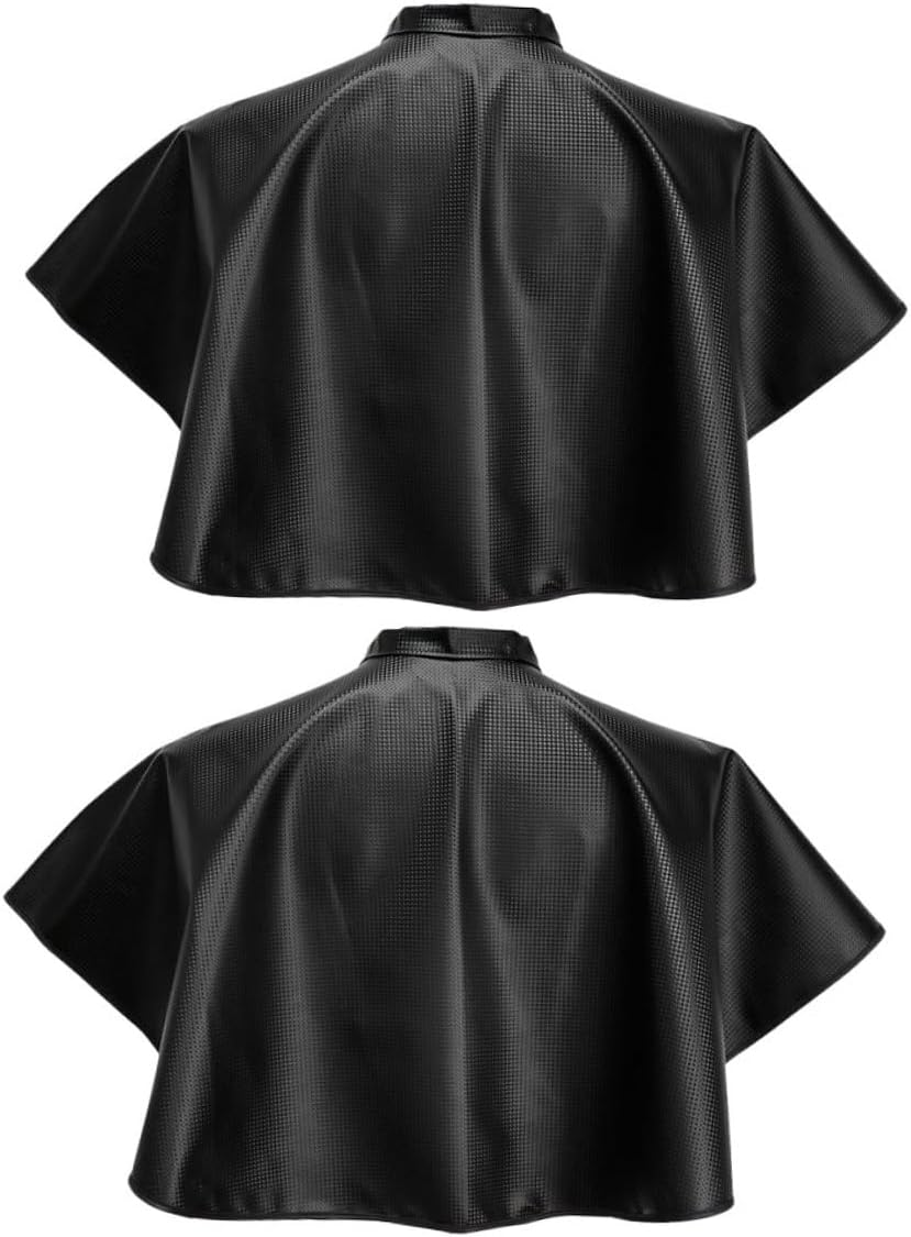 Ciieeo Hair Coloring Cape 2pcs Waterproof Salon Hair Dye Apron for Adults Hairdresser Styling and Shampoo Use Black