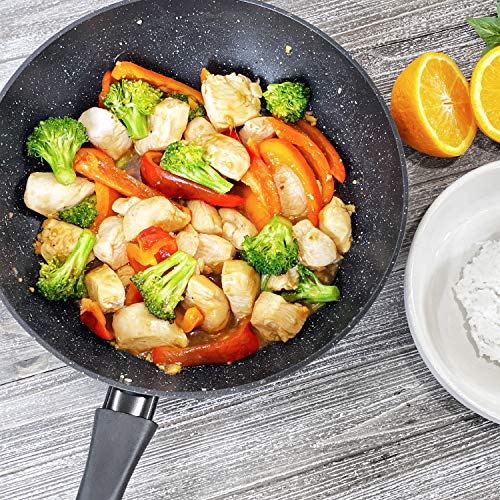 House Of Living Art Wok Pan With Lid, 12.5 Inch Nonstick Aluminum, Dishwasher Safe #TOP4