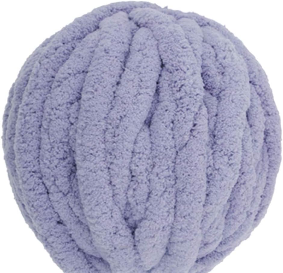 Chunky Chenille Yarn, Polyester Vegan Super Jumbo Yarn Knitting Materials for Extreme Arm Knitting, Luxury Chenille Chunky Blanket Yarn (Grey, 250g)