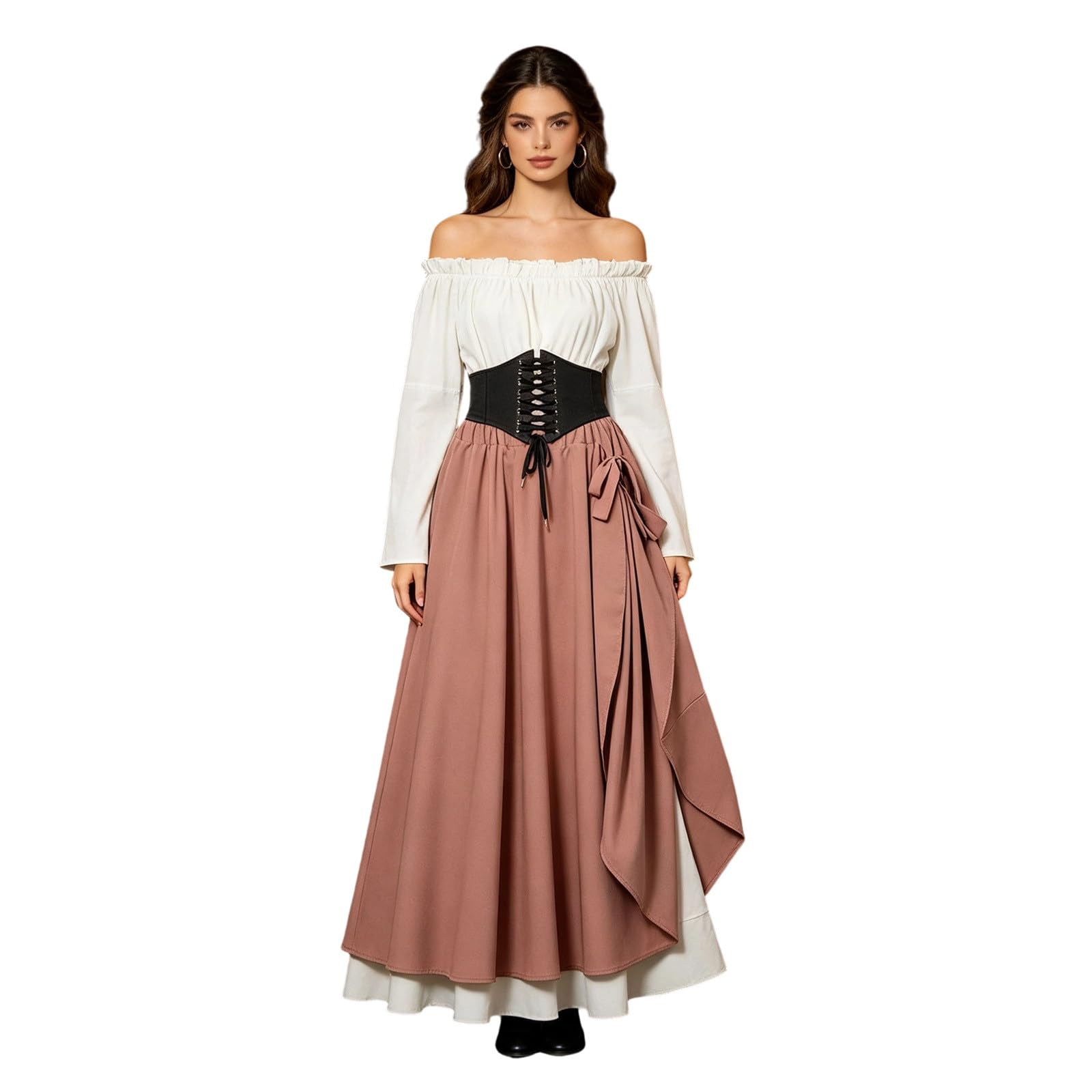 Vestito Pirata Donna Rinascimento Costume Medievale da Pirata con Corsetto