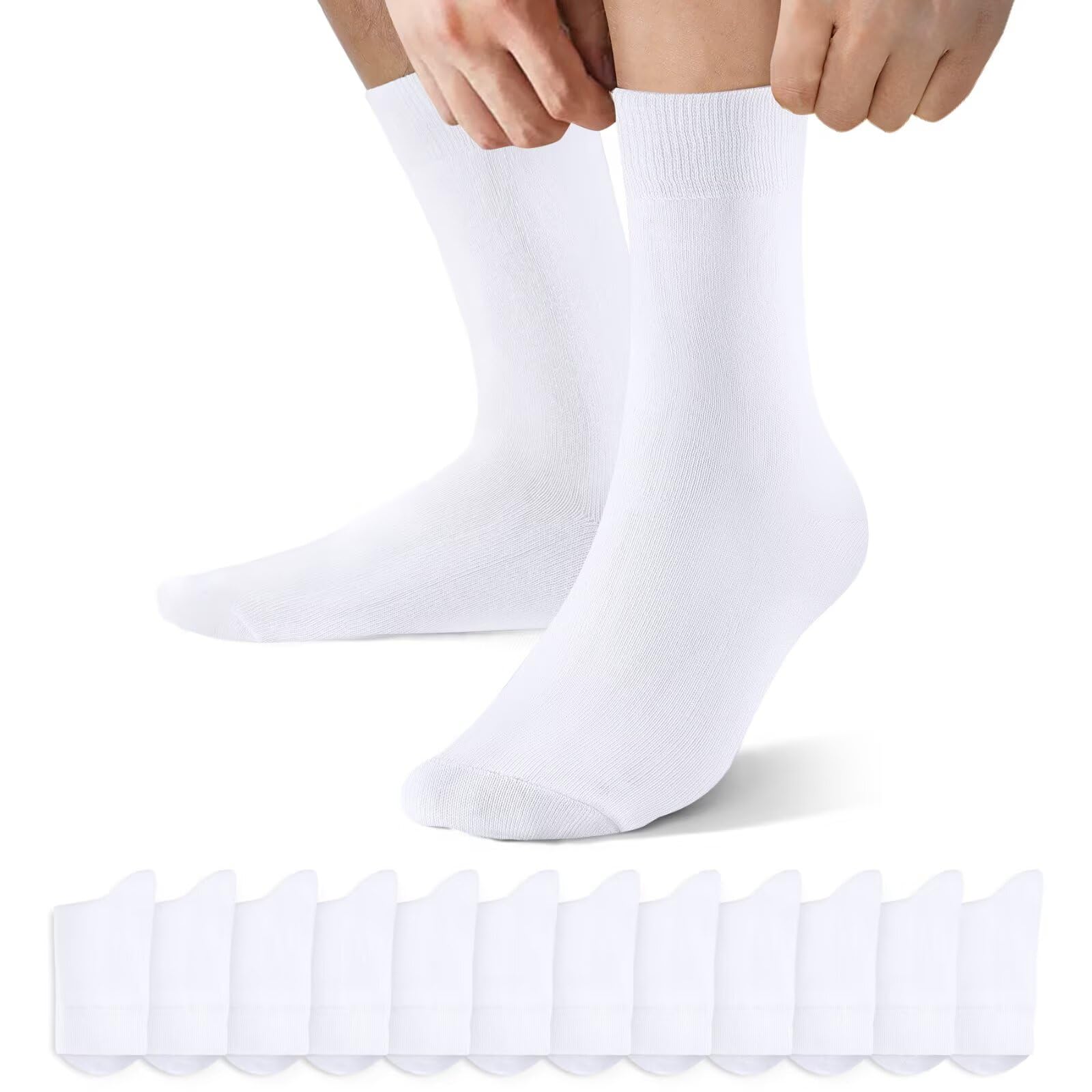 NUOZA Calcetines Mujer Largos Calcetines de Blanco Hombre Algodon Invierno CóModo y Transpirable Pack de 24,39-42