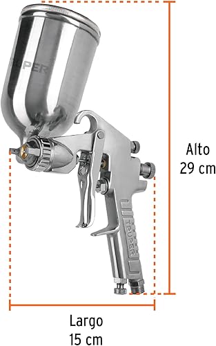 Miniatura 3 de Pistola wpintura LVMP gravedad, aluminio de vidrio, boquilla de 0.039 in