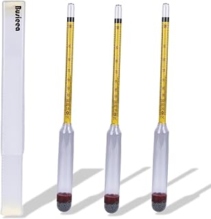 Busieea 3Pcs 0-200 Proof Tralle Hydrometer - Precise Alcohol Tester for Moonshine Distilling, Home Brewing & Liquor, All Skill Levels