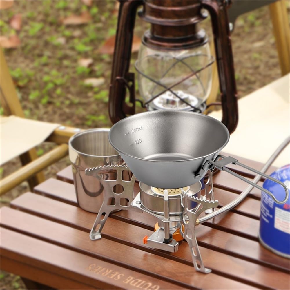Copa Camping Sierra Cuenco Sherpa de titanio for acampar al aire libre, con asa plegable, for picnic(300ml)