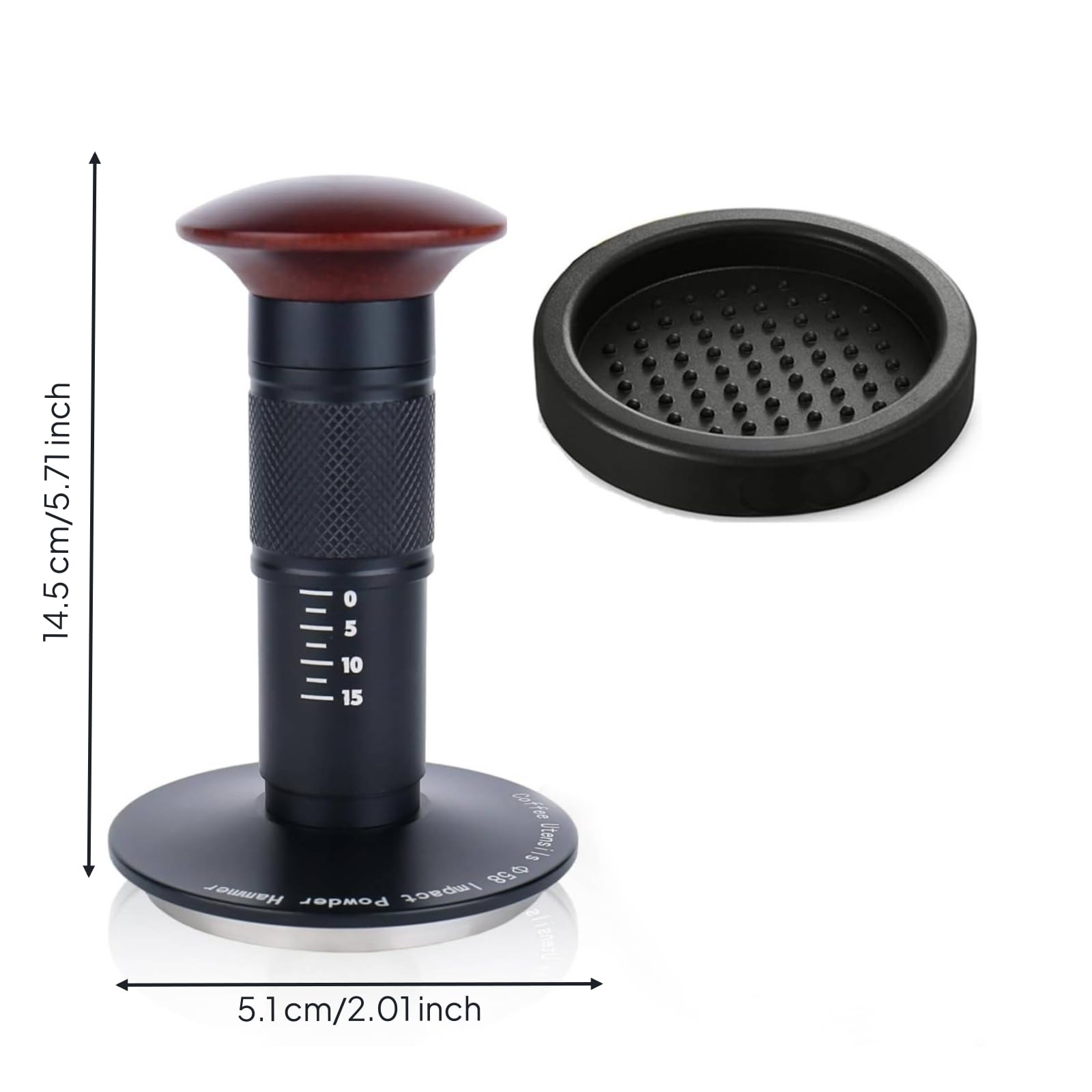 predolo Apisonador con Antislizan Tamper con Mango Tamper para Baristas, Cafería, Cocina, 51mm