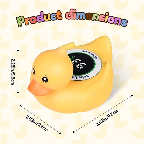 Miniatura 7 de Termómetro de baño para bebé con pantalla LED, juguete flotante de pato  Sensor de seguridad de agua 2 en 1 para bebés, alertas codificadas por