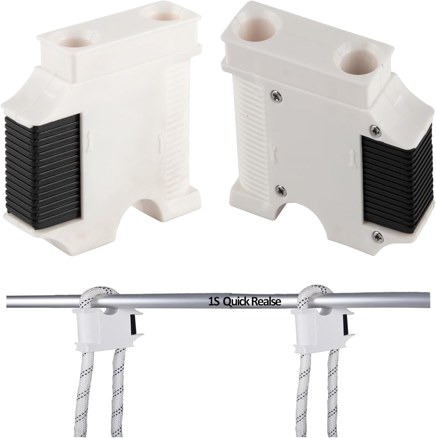 2PCS Quick Release Boat Fender Clips, Adjustable Boat Fender Hanger, Anti-Slip Boat Bumper Rail Adjuster for Dock, Pontoon, Yacht and Sailboat Protection
