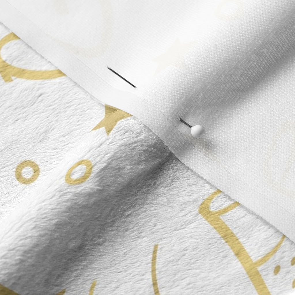 Spoonflower Fabric - Champagne Christmas Year Star Gold Holiday Party Celebration Printed on Minky Fabric by The Yard - Sewing Baby Blankets Quilt Backing Plush
