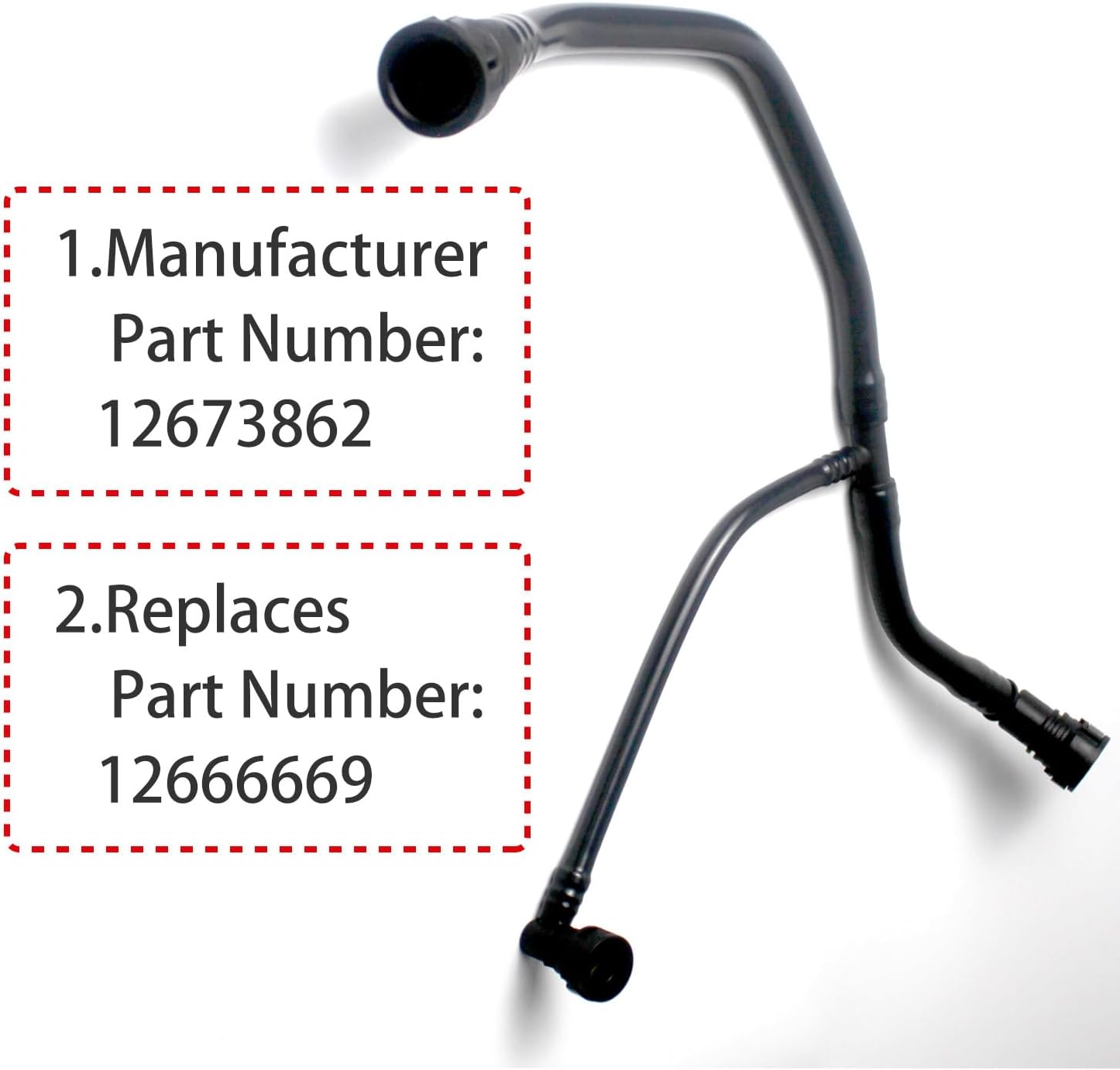 Positive Crankcase Ventilation Tube (PCV) Compatible with Chev'rolet Malibu 2016-2025 and Chev'rolet Cruze 2016-2019 4 Cyl 1.4L Replacement 12643297,12680635