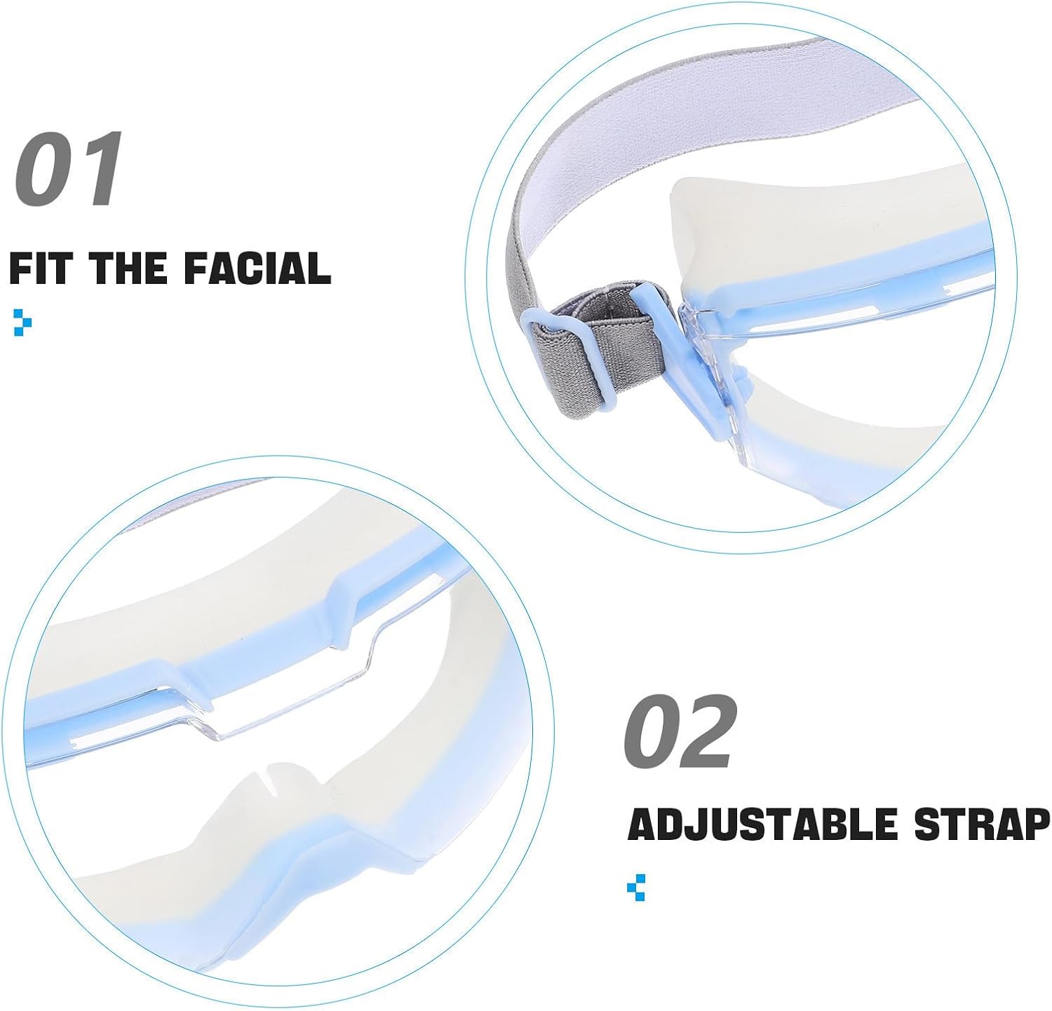 Anti Fog Blue Protective Eyewear with Side Shields for Industrial and Laboratory Use, Lightweight PC Safety Goggles for Men and Women with Ergonomic Design and Eye Shield