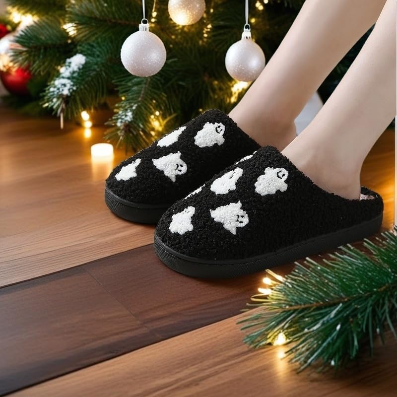 Image of Comfy Elastic Slippers for Women Men,Memory Foam Soft Plush House Slippers