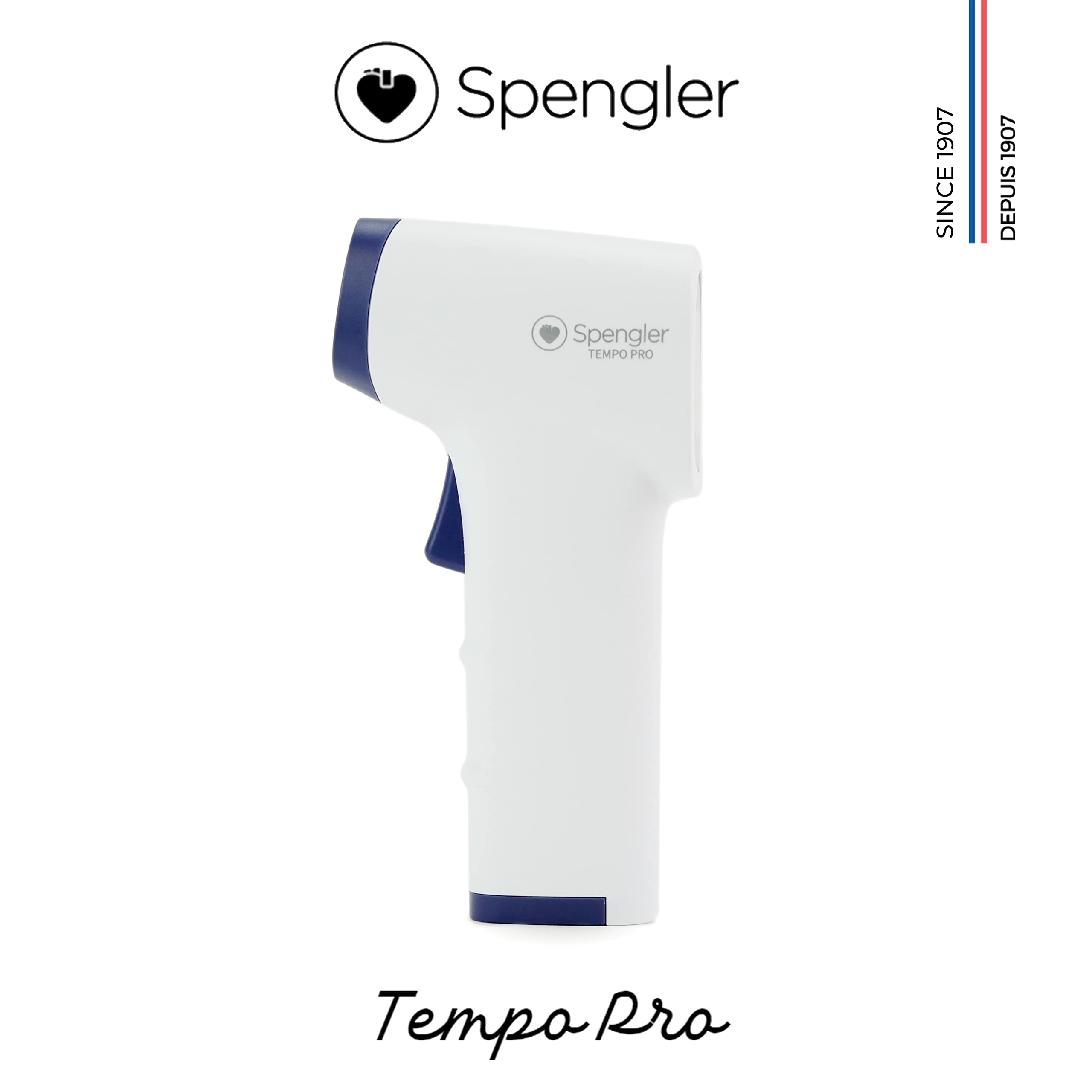 SPENGLER Tempo Pro, termometro frontale a infrarossi per presa di temperatura veloce e affidabile, ultra preciso, compatto, resistente, per professionisti della salute e pubblico