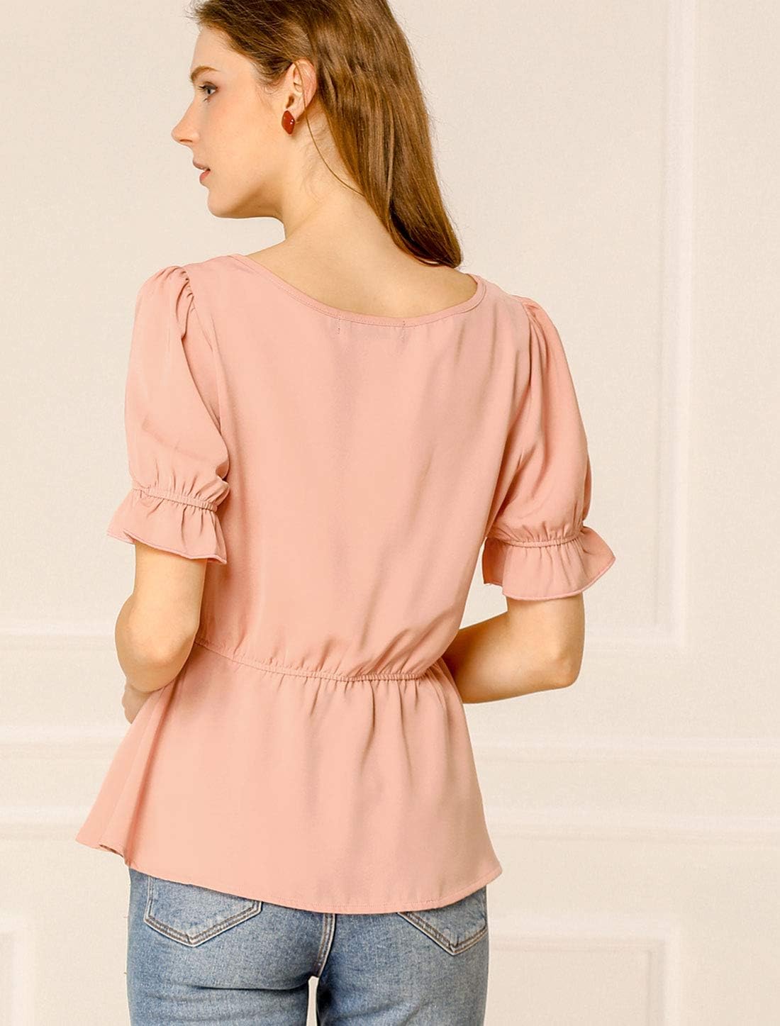 pale pink peplum top