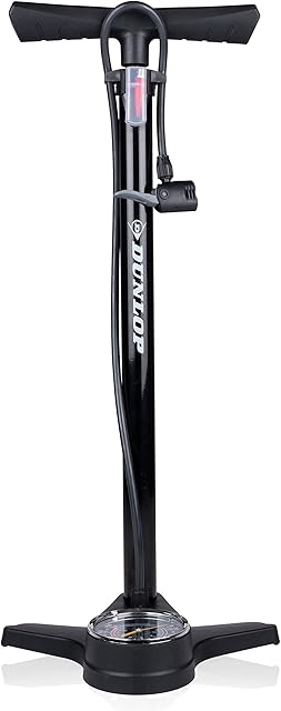 Dunlop Sport Dunlop - Bicycle Pump with pressure gauge - Double valve for Bikes and Cars, Black,standard size,17049