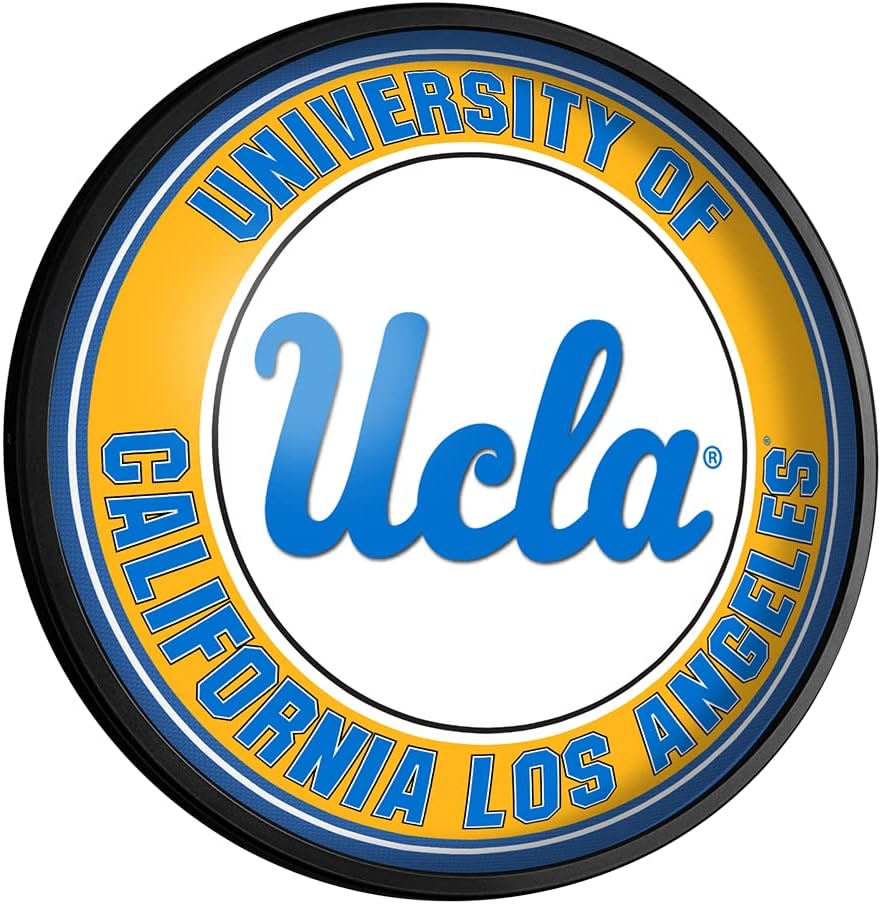 The Fan Brands NCAA UCLA Bruins: Round Slimline Lighted Wall Sign - Football, Basketball & Baseball Wall Decor - College Sports Décor for Home, Office, Game Room, Fan Cave & Garage - USA Made