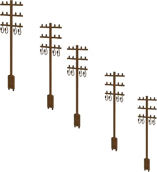 1/35 5PCS Telegraph Poles 3 Cross Bars Model Kits Wargaming Diorama Building Accessories