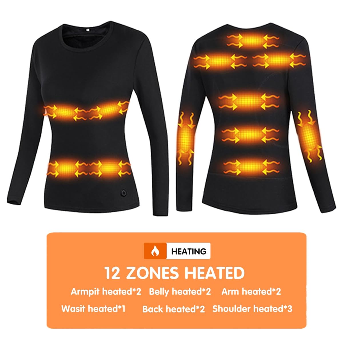 Ropa Interior térmica para Hombre, Manga Larga, con Aislamiento eléctrico por USB, Lavable y Control de Temperatura.