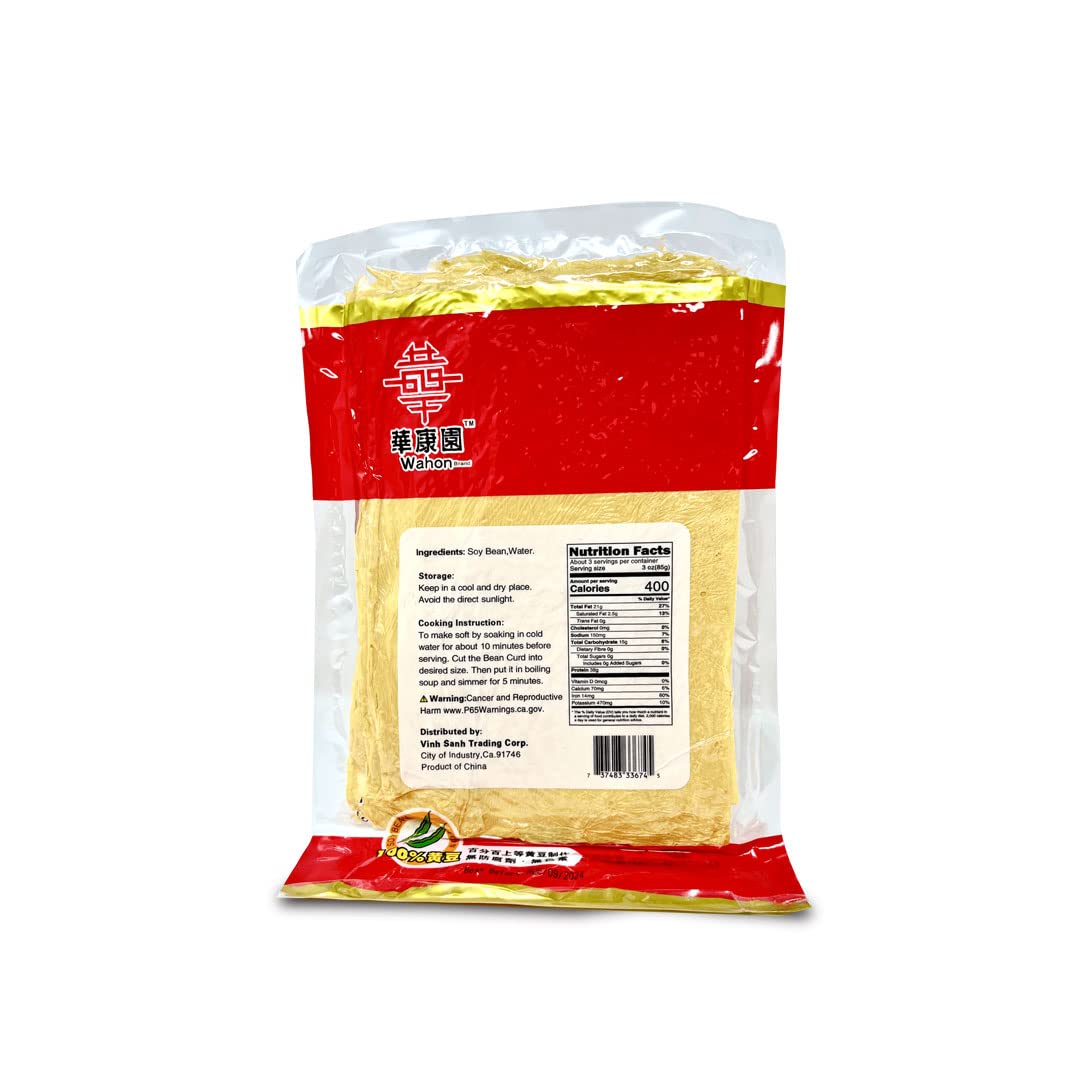 三邊腐竹 All Natural Dried soy Bean Curd (ToFu) Sheet - 10oz (Pack of 3) …