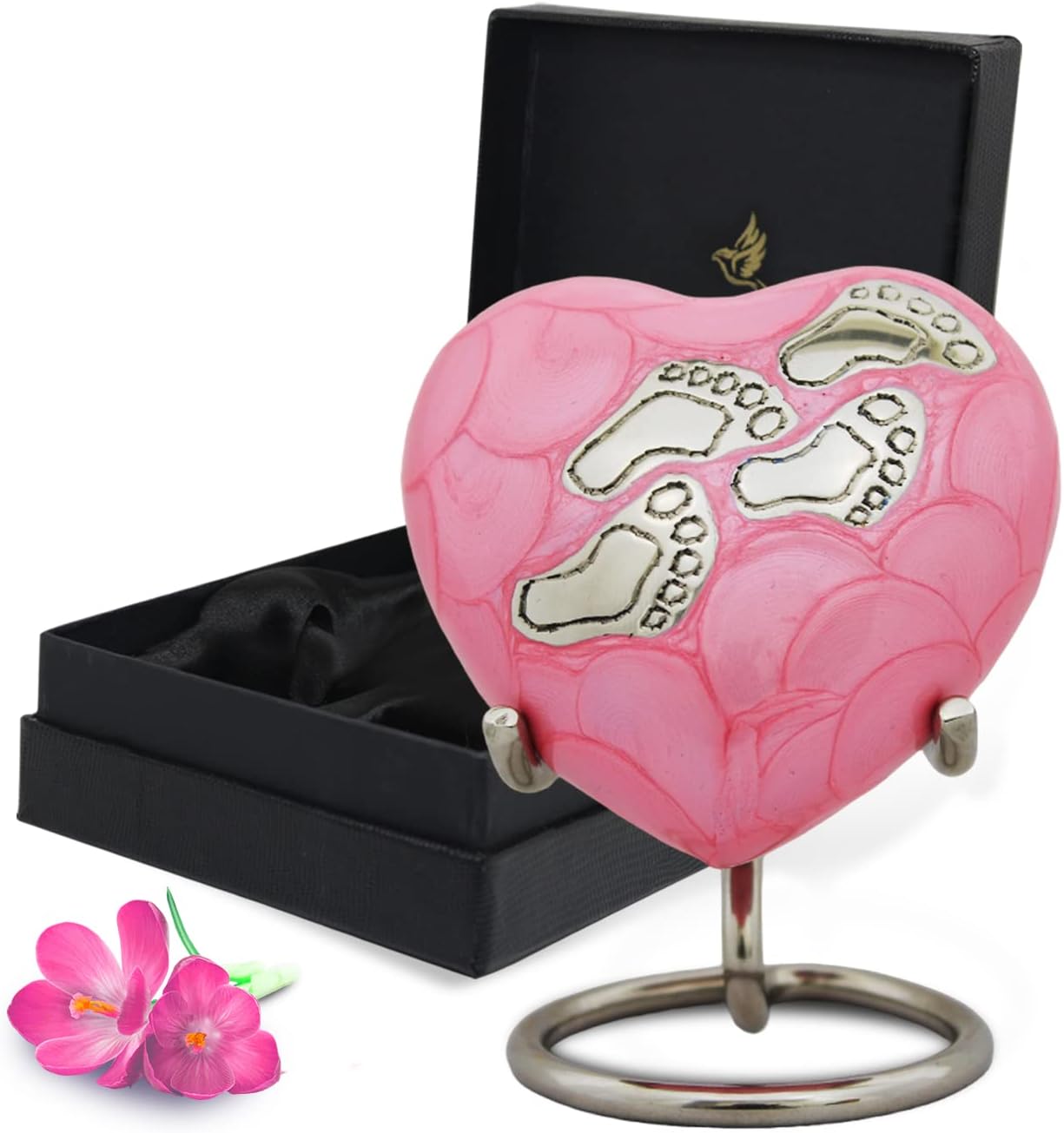 Small Heart Urn for Baby Ashes Pink Heart Cremation Urn