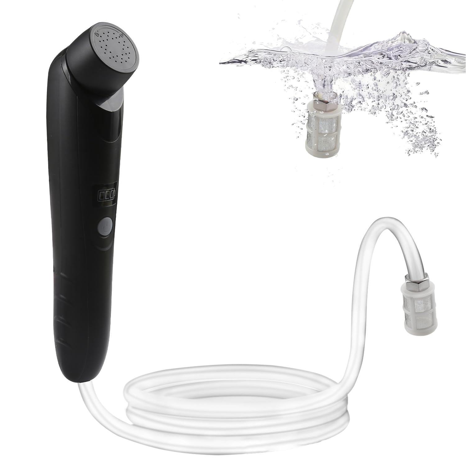 Bidé eléctrico portátil de viaje, bidé eléctrico con depósito de agua de 2,5 l, para ducha íntima, cama semanal, senderismo al aire libre, ducha de mano para hombres, mujeres y niños (negro)