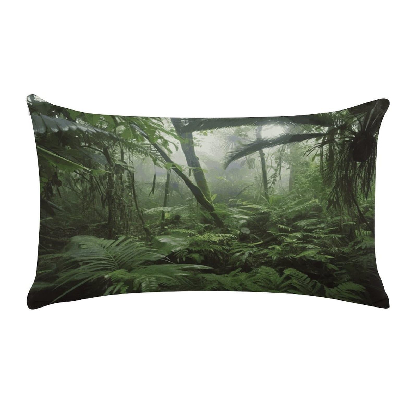 LDGSUPH Tropical Rainforest Throw Pillow Cover with Zipper Long Throw Pillow Case Anti-Fading Pillow Protector Super Soft Decorative Cushion Case Exquisite Plush Pillowcase12 X 20 in