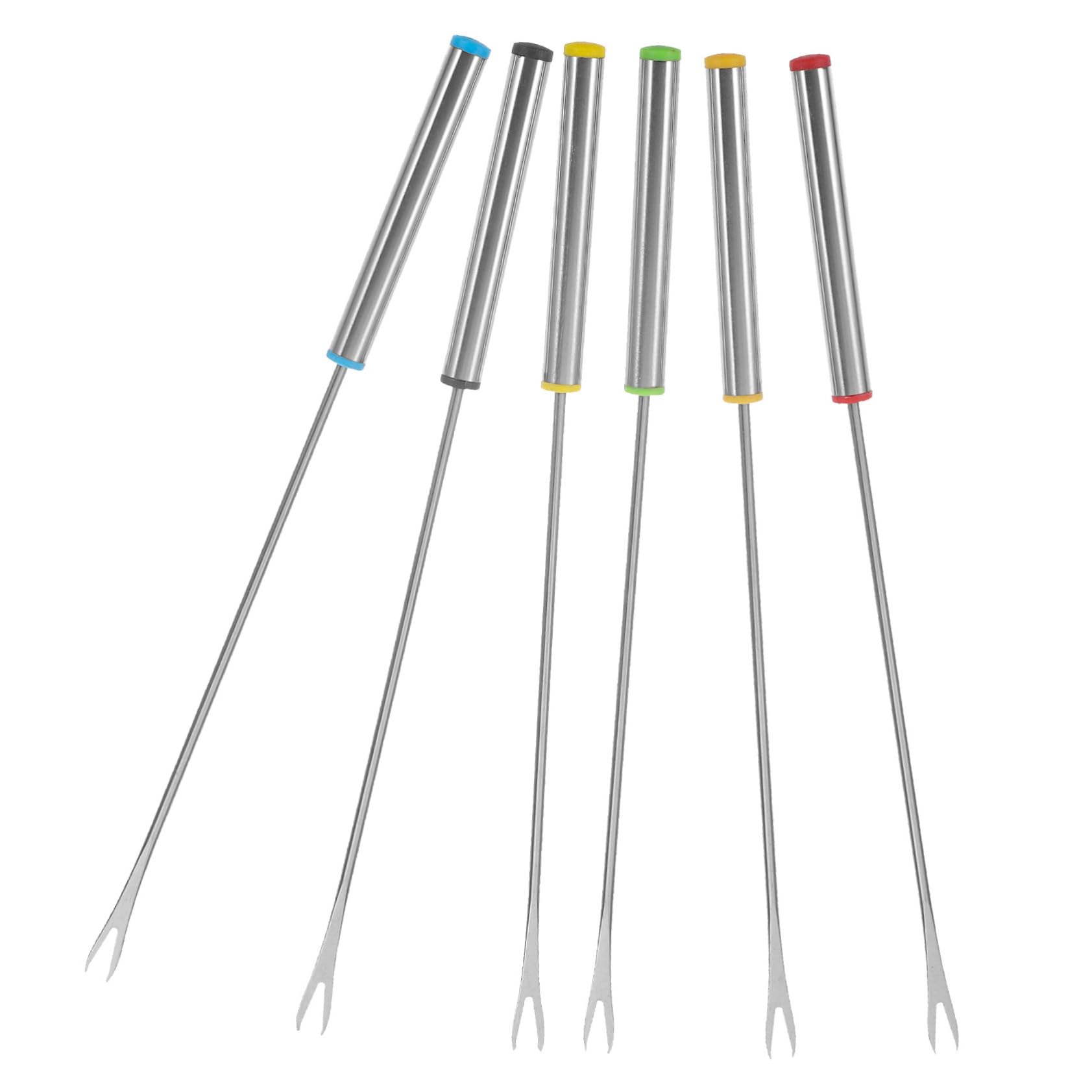 Garneck 6pcs Stainless Steel Barbecue Forks for Meat Camping Bbq Sticks Easy to Carry Roasting Skewers for Outdoor Cooking and Family Gatherings