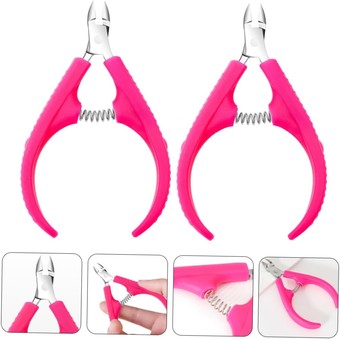 2Pcs Professional Cuticle Nipper Dead Skin Remover Stainless Steel Nail Trimmer Lightweight Convenient Cuticle Clipper for Manicure Pedicure Use