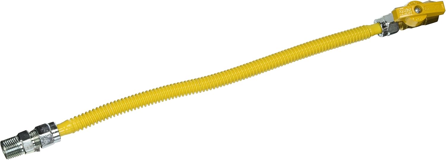 BrassCraft CSSD4K-18 18 Coated Gas Appliance Connectors with Ball Valve with 3/8 Connections