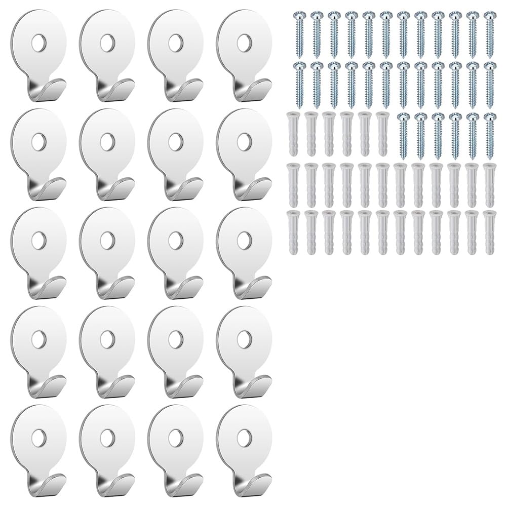 Ijsdnvjndx As Shown Steel 30 Lb Utility Hanger Wall Hook Utility Zinc Plated Keyhole For Framed Pictures Stucco Hooks 20Pack