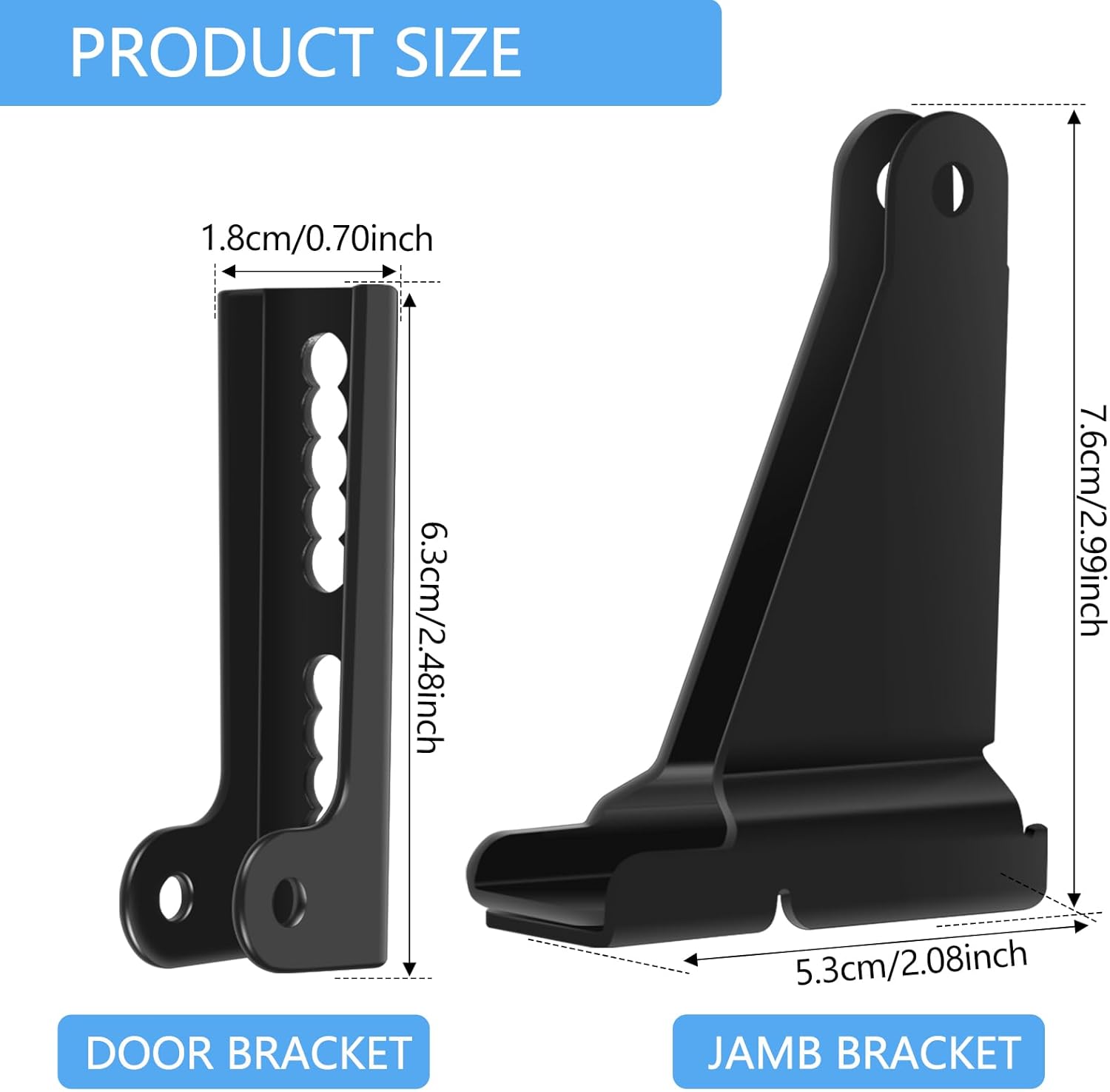 Storm Door Closer Bracket, Door Closer Bracket, Door Closer Replacement Parts Kits, Sturdy Reusable Door Closer Bracket with Brackets Hardware, Protecting Doors from Damage from Strong Winds (Black)
